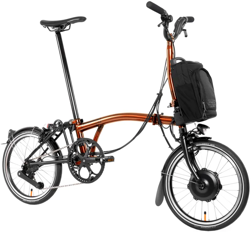 Brompton Electric P Line Urban Folding Bike 2024 in Flame Lacquer-1